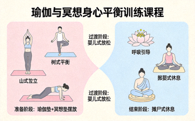 瑜伽与冥想结合的身心平衡训练课程示意图